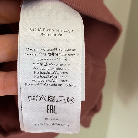 Fjallraven Mesa Mauve Pink Logo Cotton Crewneck Women's Small - Picture 12 of 14